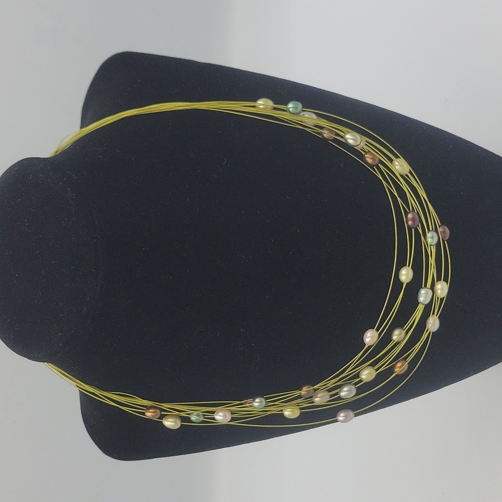 Honora 12 Strand Flosted Pearl Necklace - Picture 1 of 7